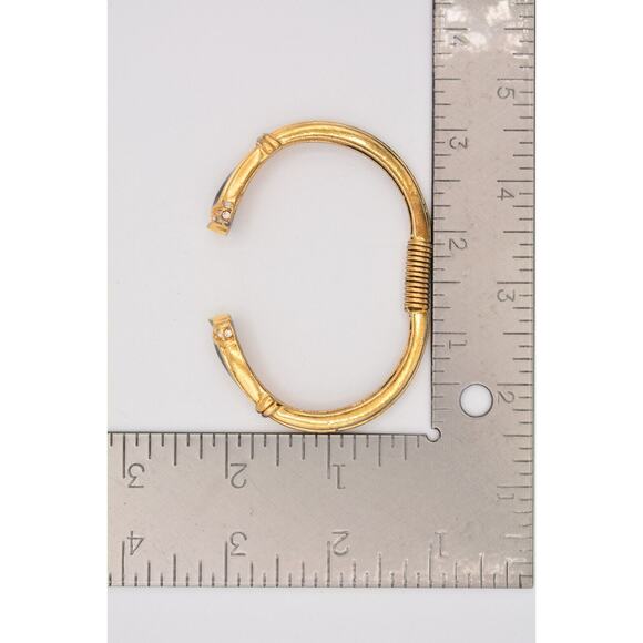 KJL For Avon Vintage Cuff Bangle Bracelet Rhinestone Enamel Signed AS IS BinAW - Picture 12 of 12